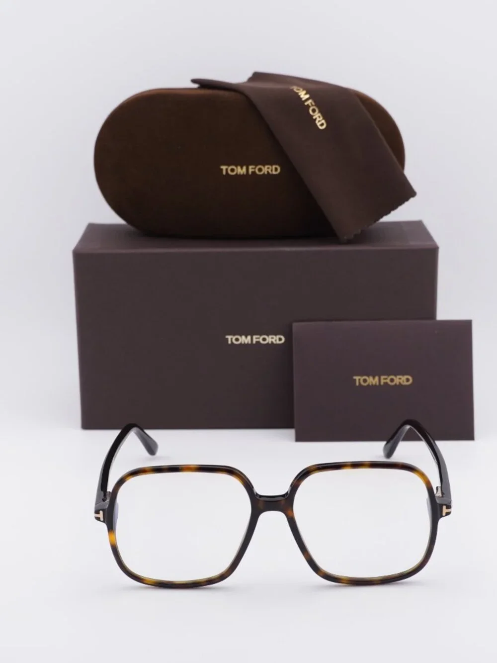 Tom Ford FT5764-B 052 Square Eyeglasses - Dark Havana 56mm